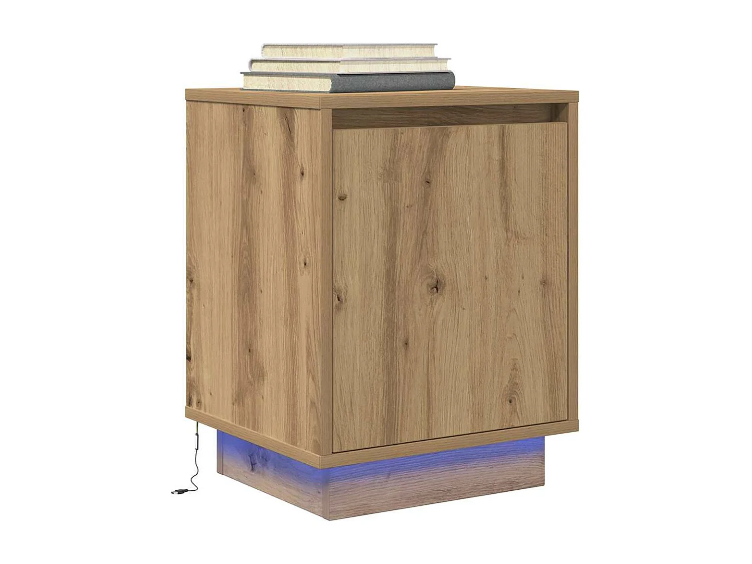 Comodini con Luci a LED 2 pz Rovere Artigianale 38x34x50 cm