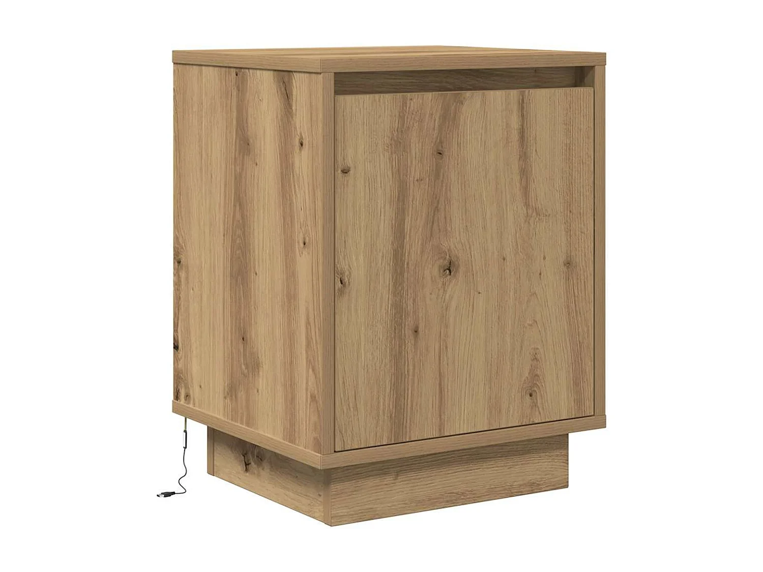 Comodini con Luci a LED 2 pz Rovere Artigianale 38x34x50 cm