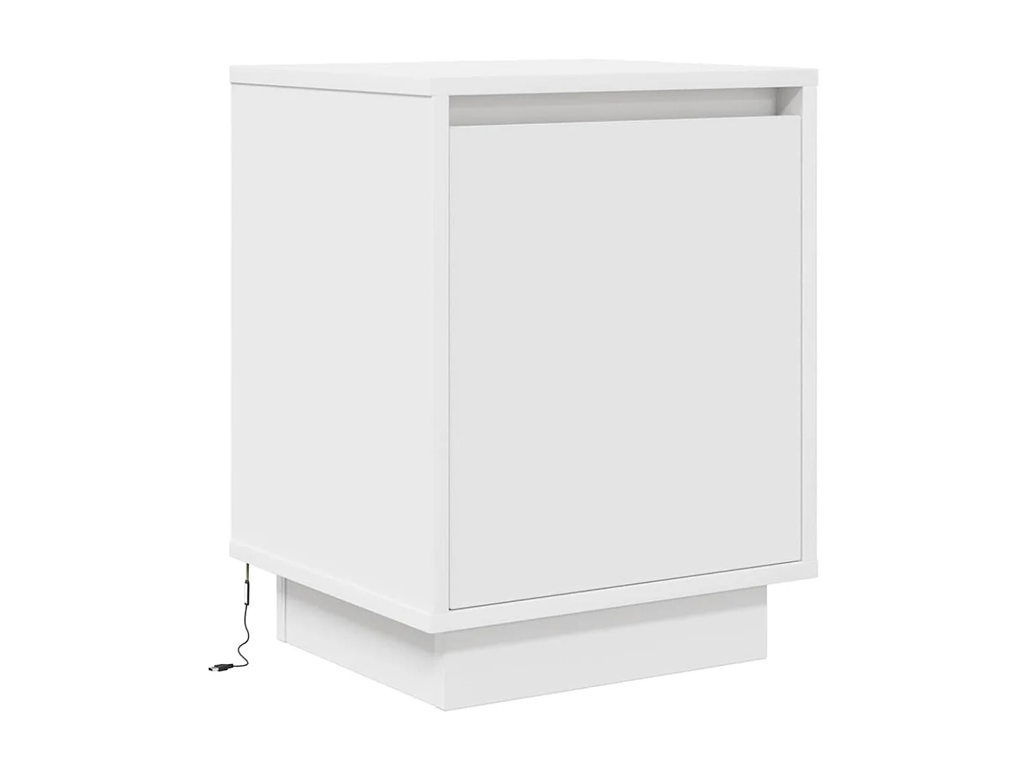 Tables de chevet avec lumières LED 2 pcs blanc 38x34x50 cm