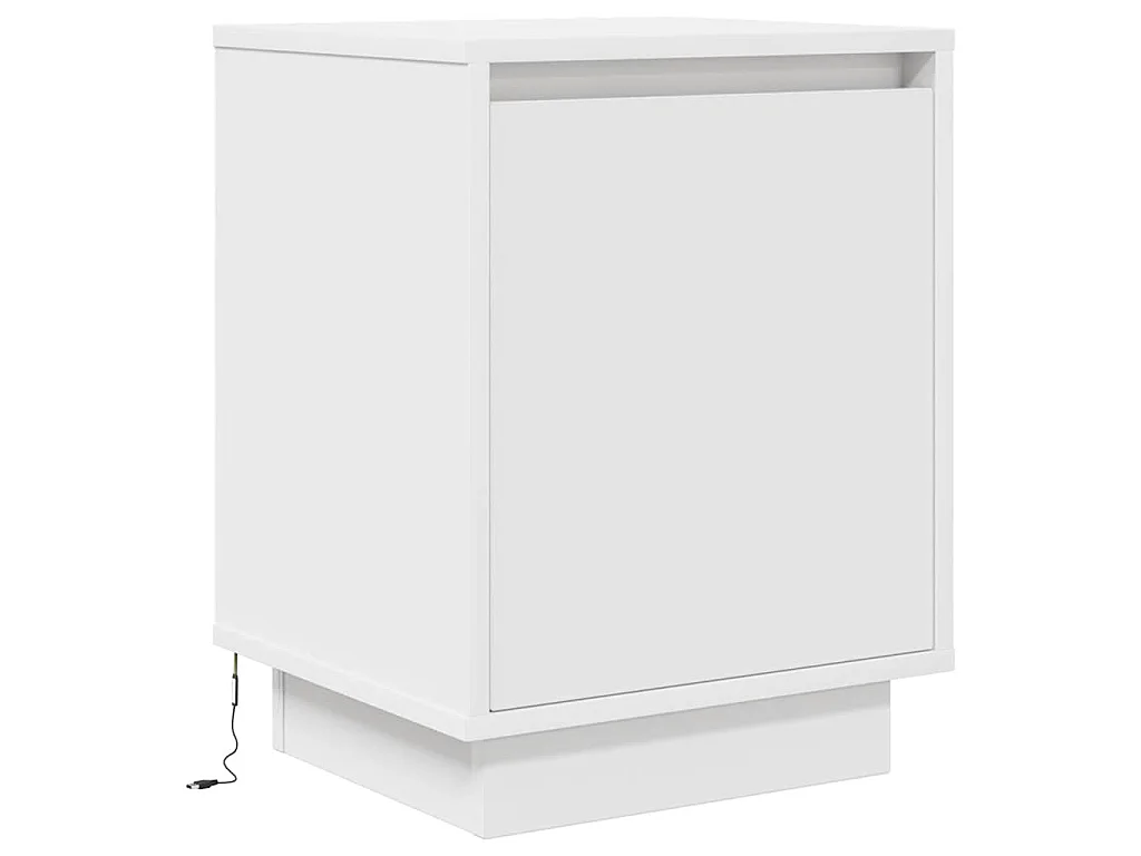 Nachttische mit LED-Leuchten 2 Stk. Weiß 38x34x50 cm