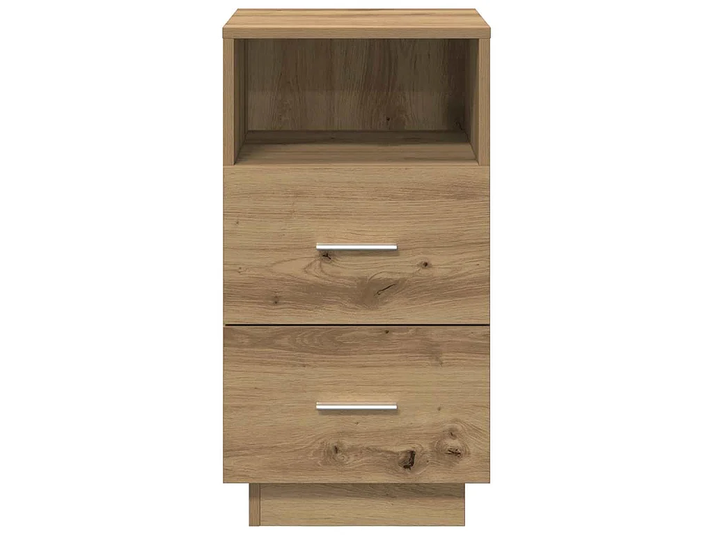 Nachtkastjes 2 st met 2 lades 36x36x68 cm artisanaal eiken