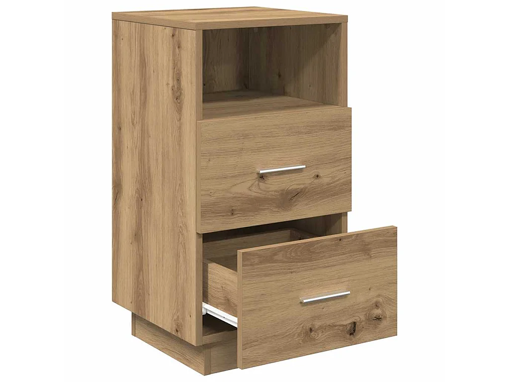 Nachtkastjes 2 st met 2 lades 36x36x68 cm artisanaal eiken