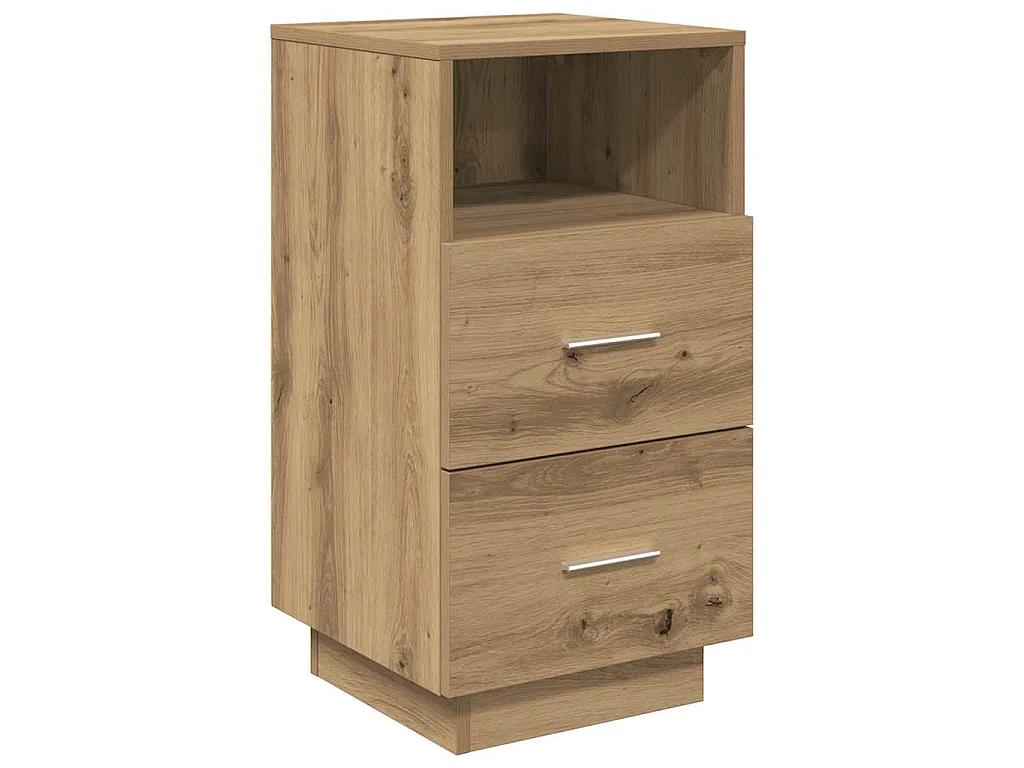 Nachtkastjes 2 st met 2 lades 36x36x68 cm artisanaal eiken