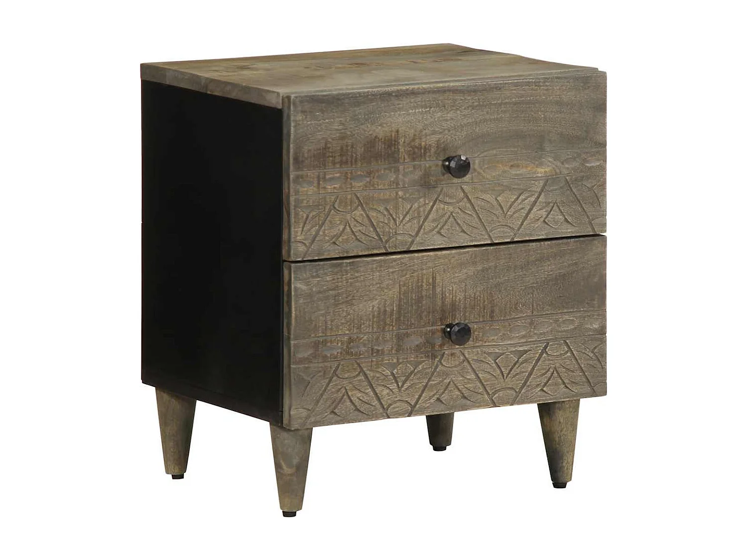 Mesa de cabeceira cinzento claro 40x33x46 cm