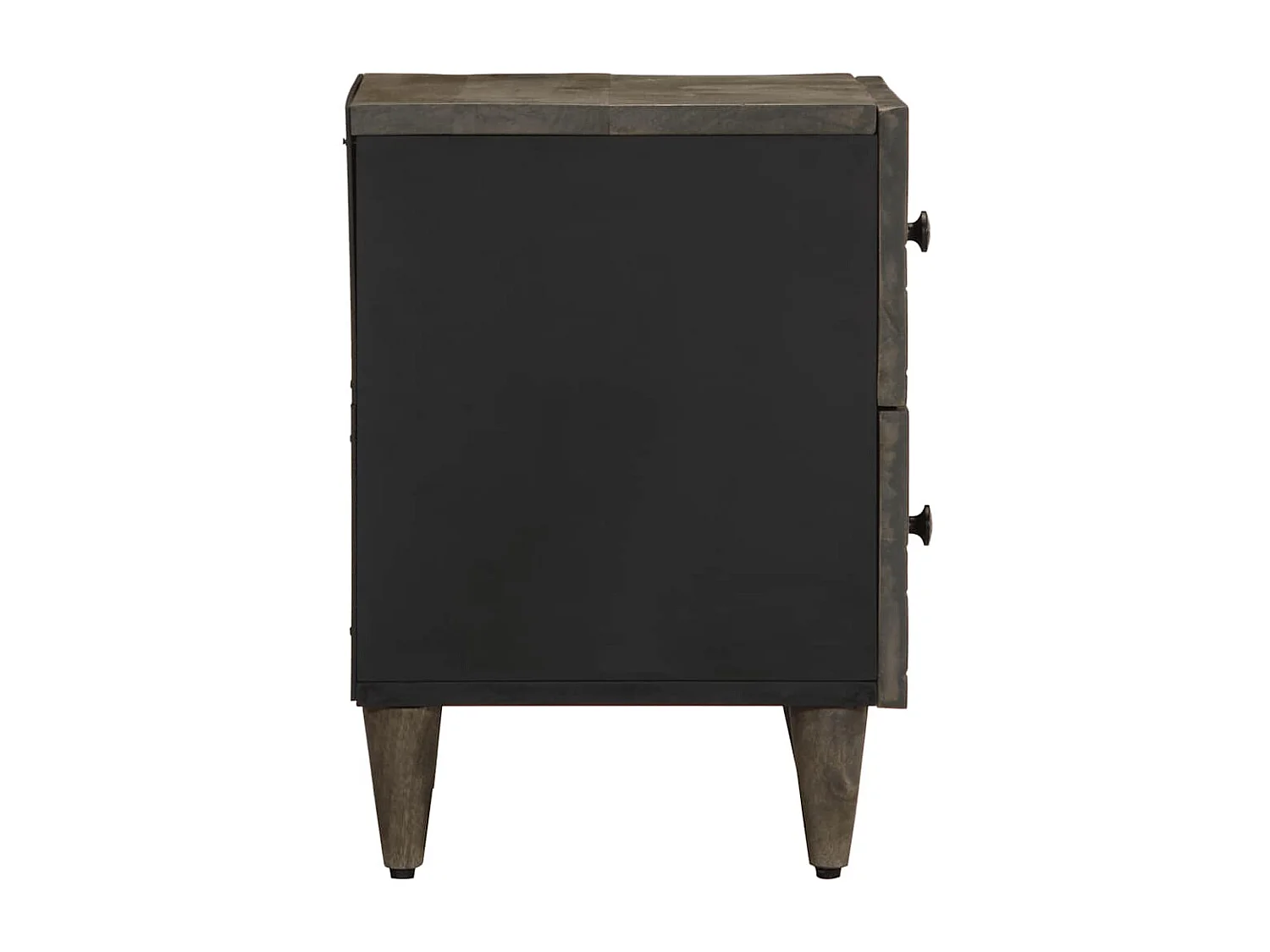 Table de chevet gris clair 40x33x46 cm bois de manguier solide