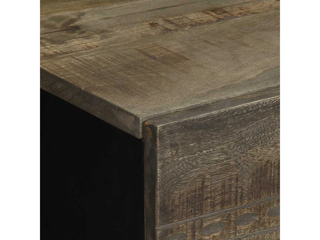 Nachtkastje 40x33x46 cm massief mangohout lichtgrijs