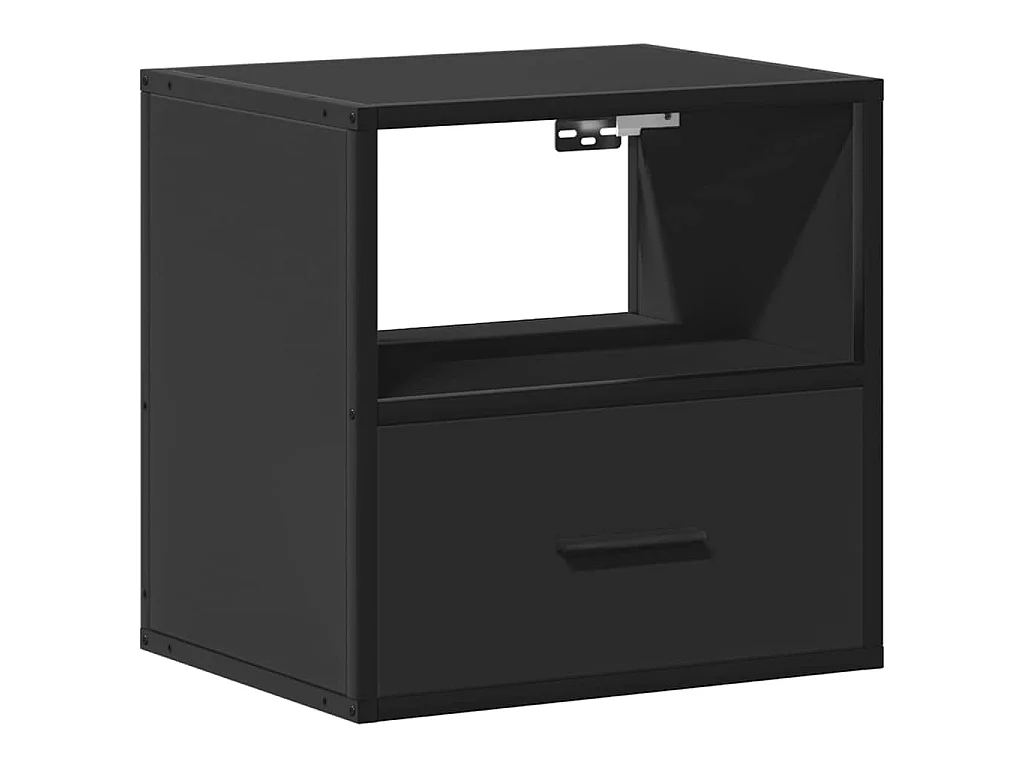 Comodino a Muro Nero 40x31x39,5 cm