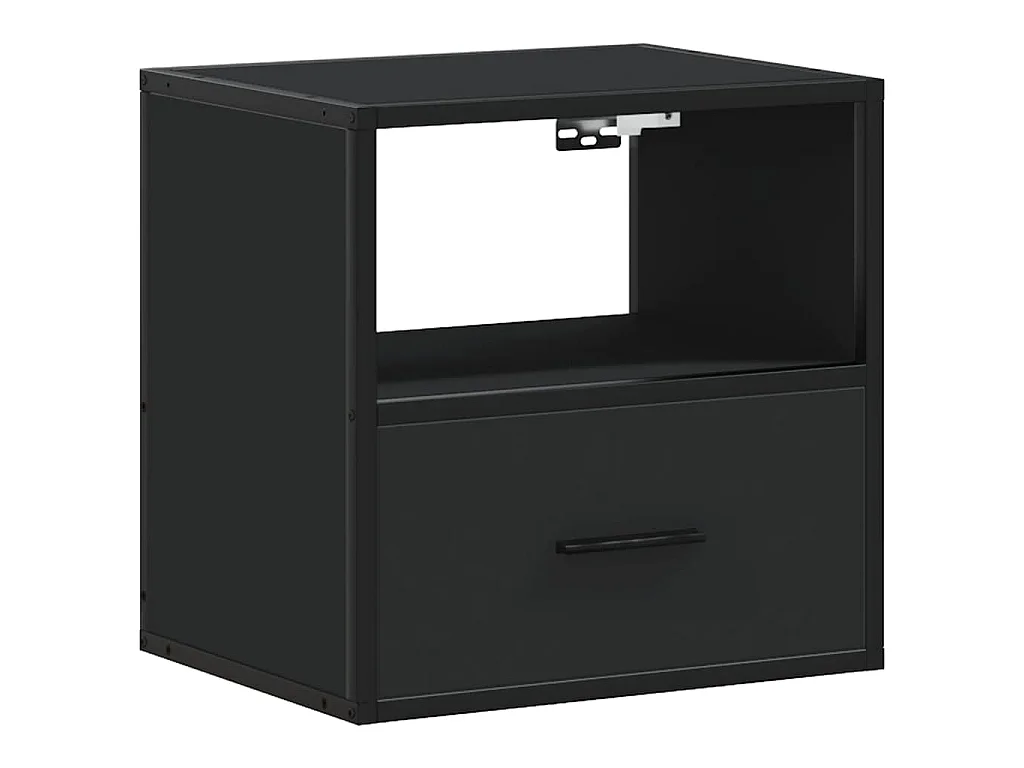 Comodino a Muro Nero 40x31x39,5 cm