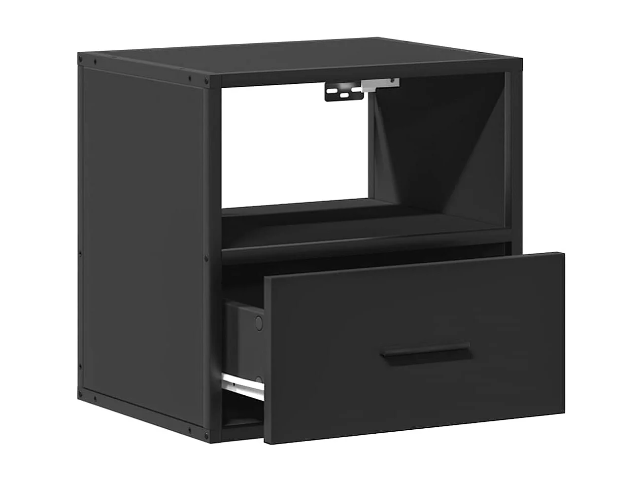 Comodino a Muro Nero 40x31x39,5 cm