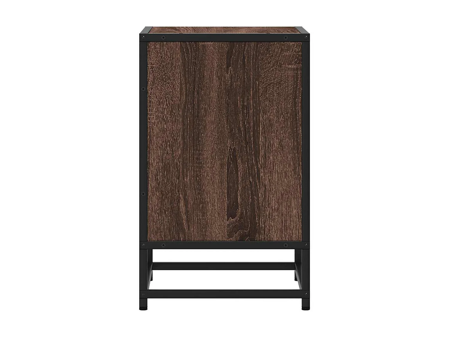 Mesita de noche madera ingeniería roble marrón 40x31x50cm metal