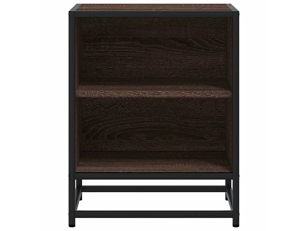 Table de chevet chêne marron 40x31x50cm bois d'ingénierie métal