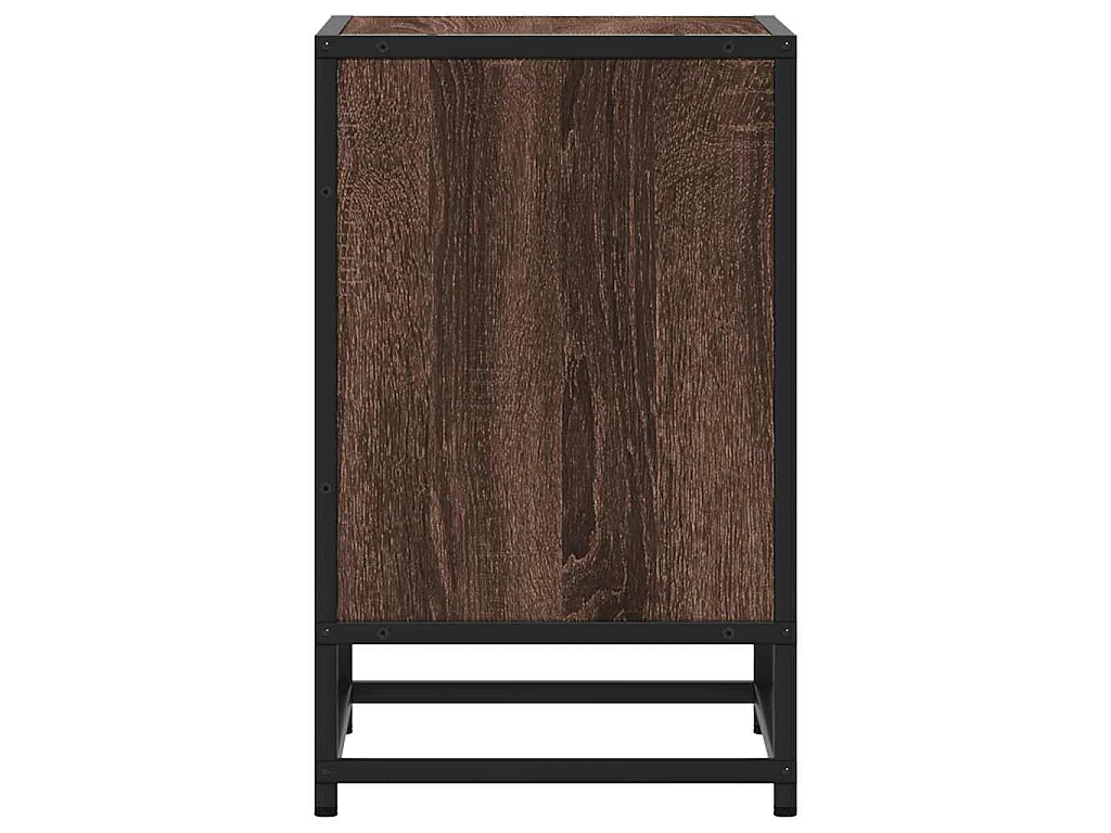 Table de chevet chêne marron 40x31x50cm bois d'ingénierie métal