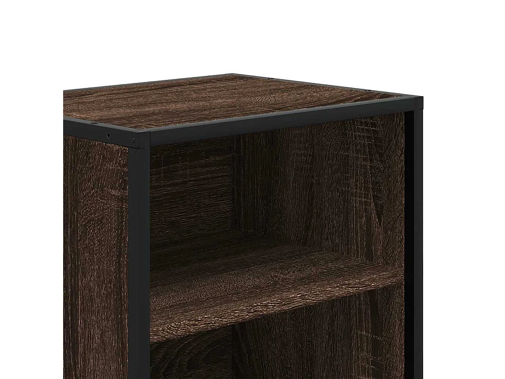 Table de chevet chêne marron 40x31x50cm bois d'ingénierie métal