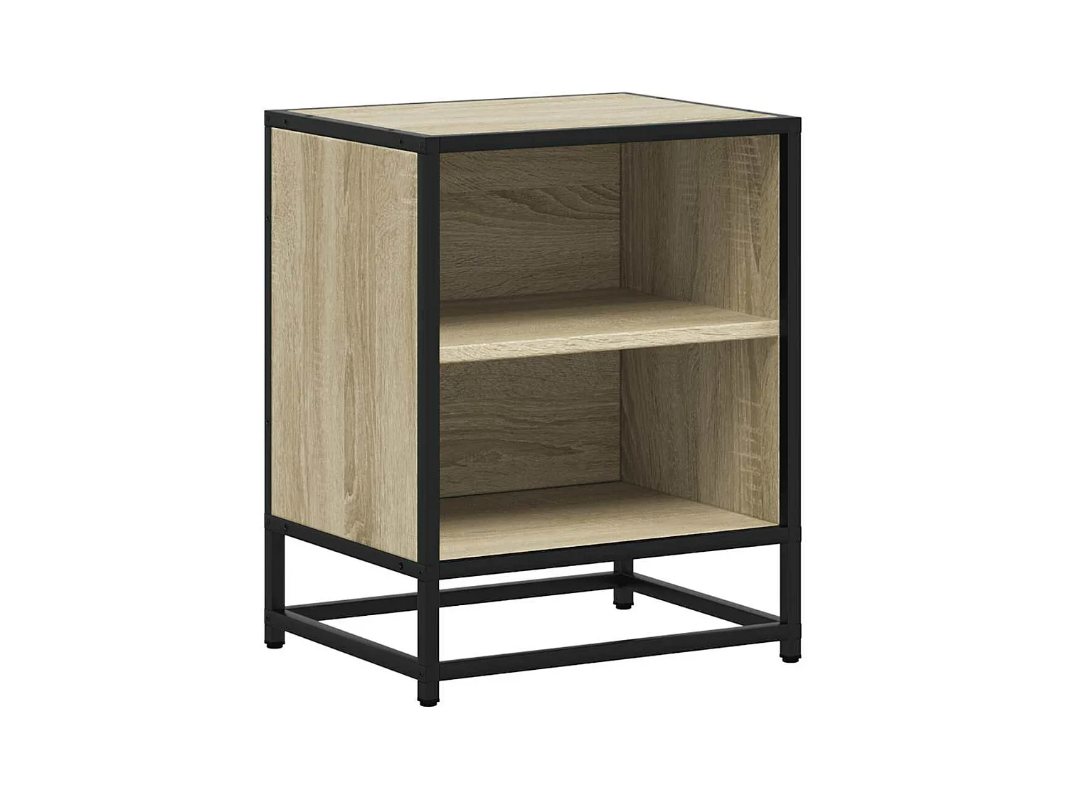 Table de chevet chêne sonoma 40x31x50cm bois d'ingénierie métal