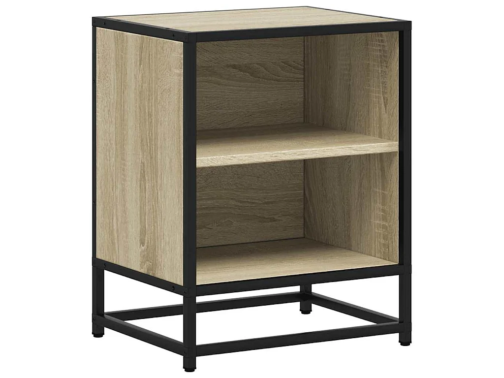 Nachtkastje 40x31x50 cm bewerkt hout en metaal sonoma eiken