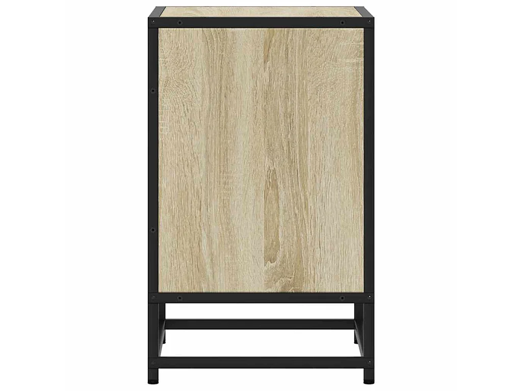 Nachtkastje 40x31x50 cm bewerkt hout en metaal sonoma eiken