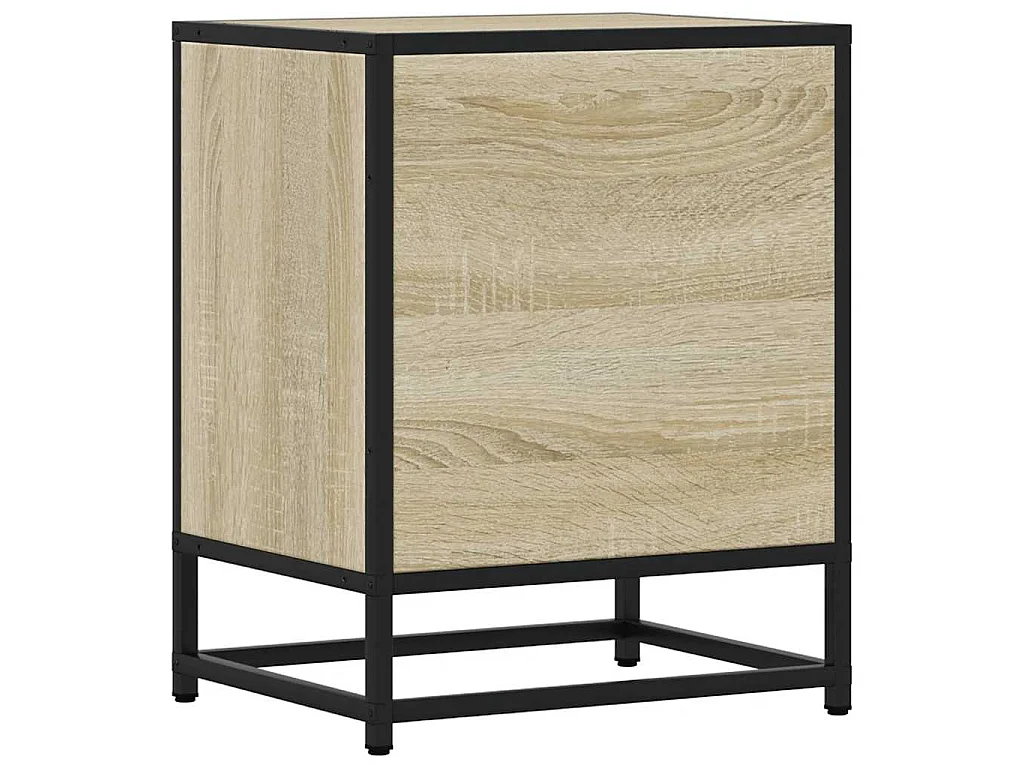 Nachtkastje 40x31x50 cm bewerkt hout en metaal sonoma eiken
