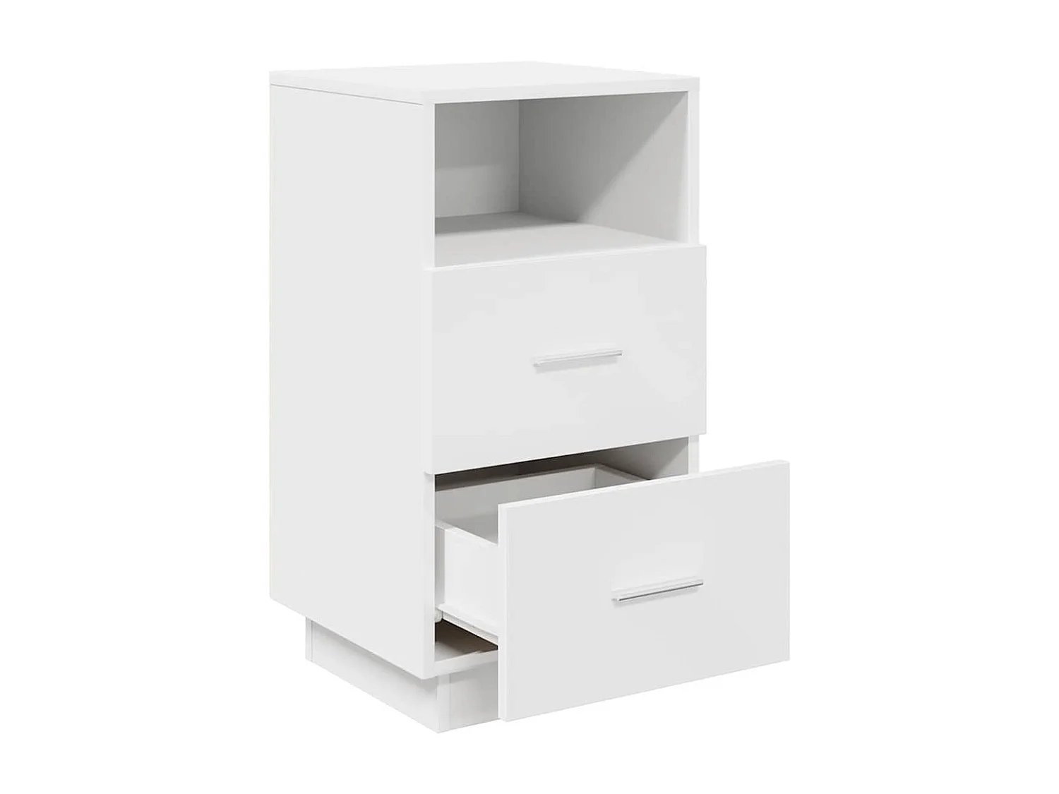 Table de chevet avec 2 tiroirs blanc 36x36x68 cm