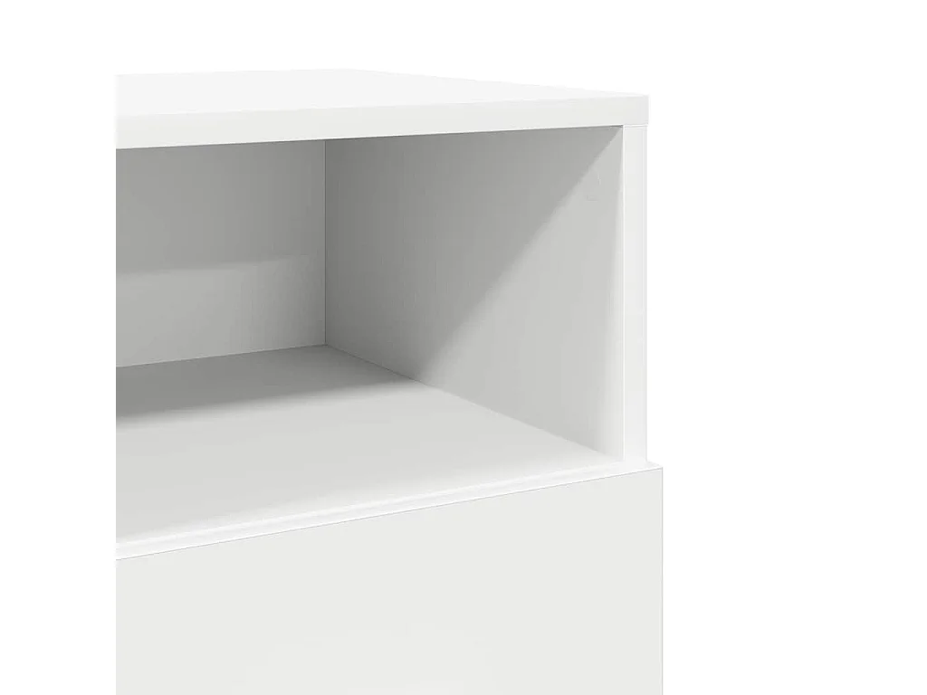 Nachttisch mit 2 Schubladen Weiß 36x36x68 cm