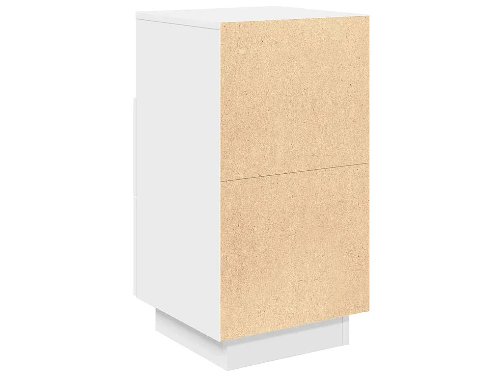 Table de chevet avec 2 tiroirs blanc 36x36x68 cm