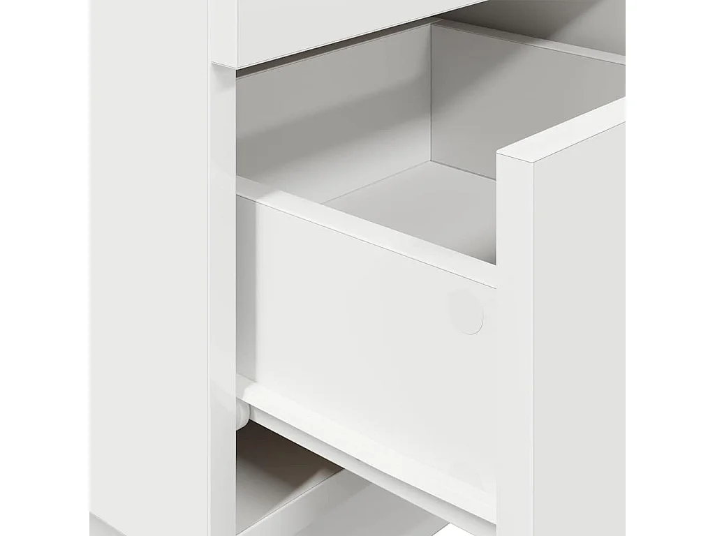 Table de chevet avec 2 tiroirs blanc 36x36x68 cm