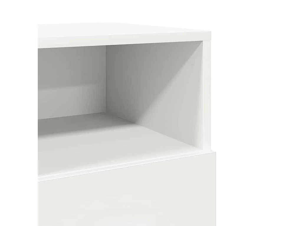 Table de chevet avec 2 tiroirs blanc 36x36x68 cm