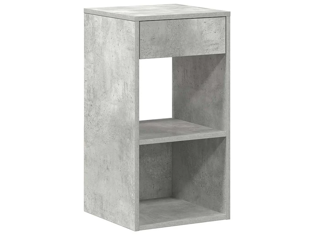 Tables de chevet avec tiroir 2 pcs gris béton 35x34x66,5 cm