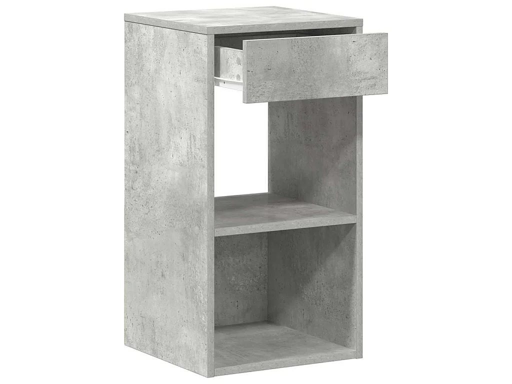 Tables de chevet avec tiroir 2 pcs gris béton 35x34x66,5 cm