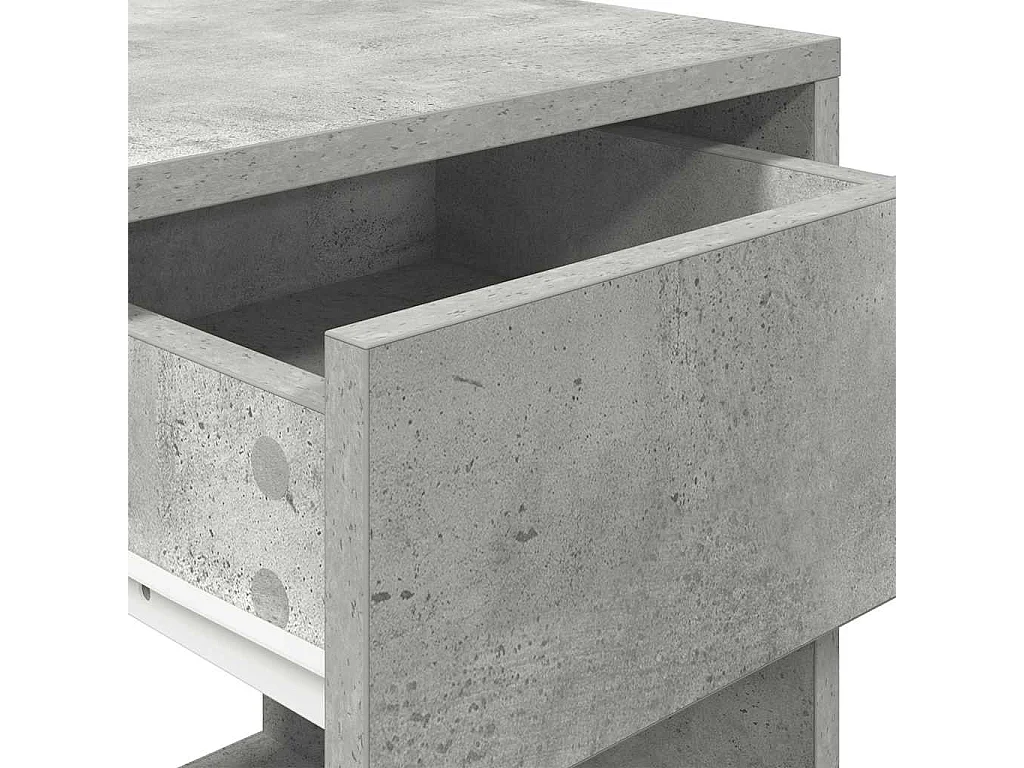 Tables de chevet avec tiroir 2 pcs gris béton 35x34x66,5 cm