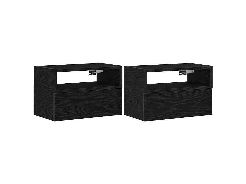 Wand-Nachttische 2 Stk. Schwarz 45x26x28,5 cm
