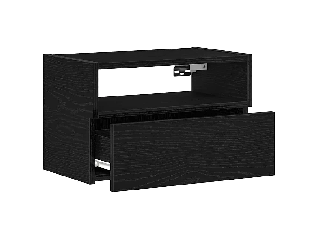 Wand-Nachttische 2 Stk. Schwarz 45x26x28,5 cm