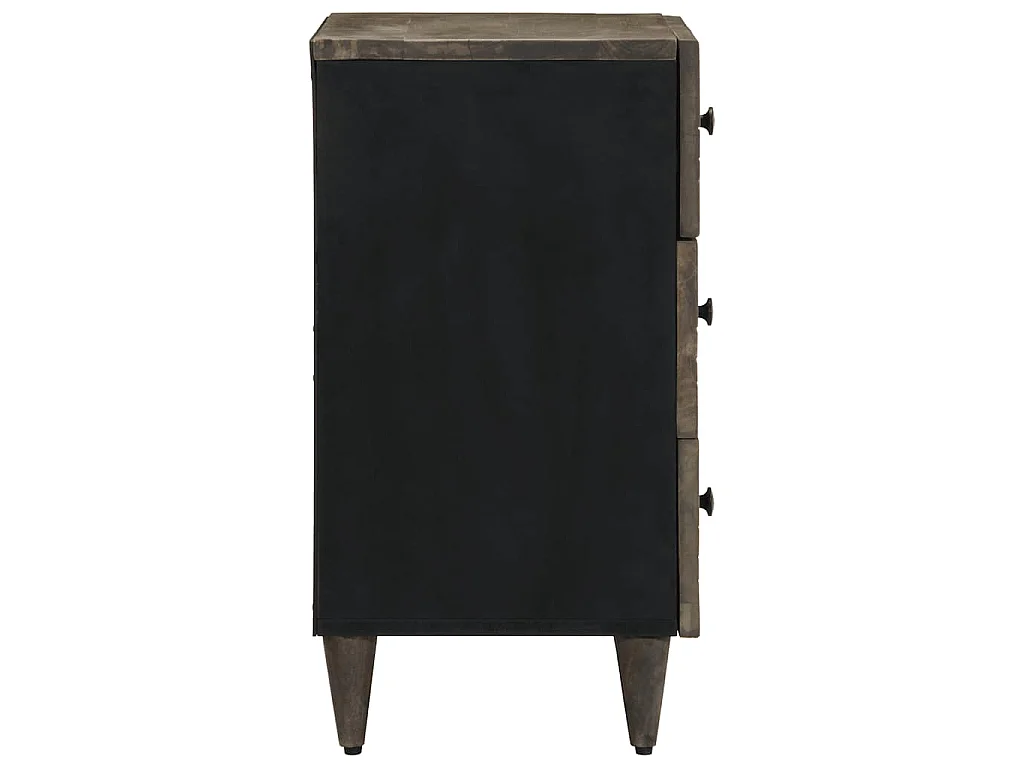 Nachttisch Hellgrau 50x33x60 cm Massivholz Mango