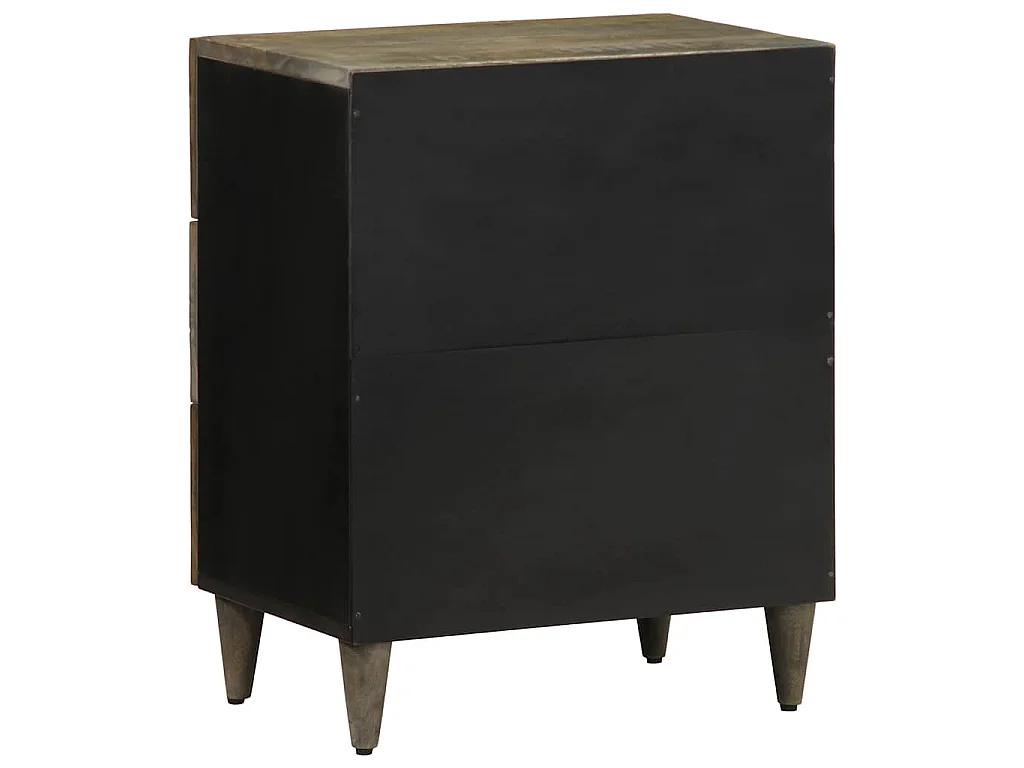 Nachttisch Hellgrau 50x33x60 cm Massivholz Mango