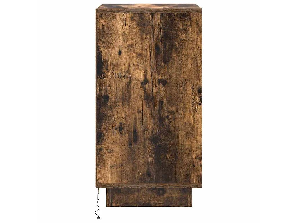 Nachtkastje met LED-verlichting 38x34x65cm gerookt eikenkleurig