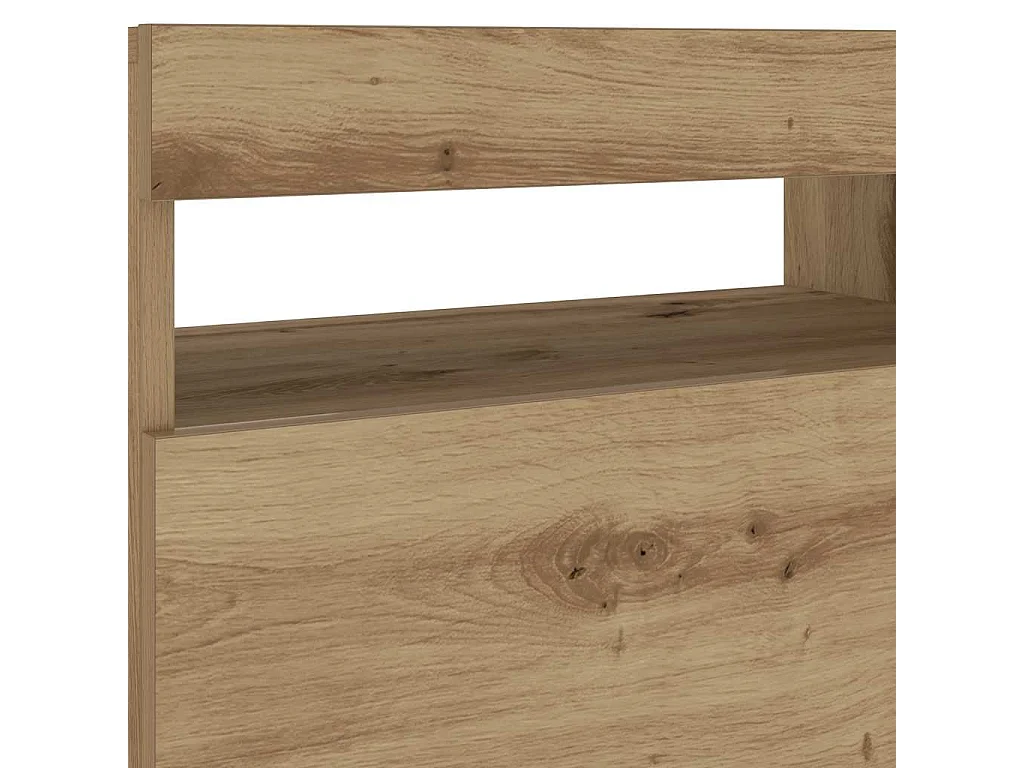 Comodino con LED Rovere Artigianale 60x35x40 cm in Truciolato