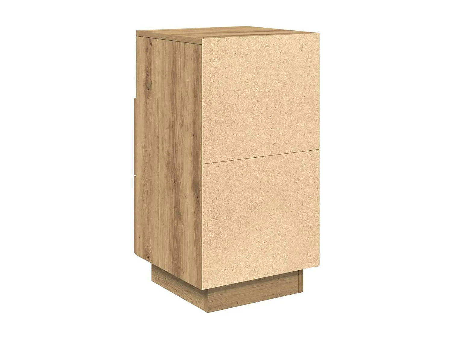 Table de chevet avec 2 tiroirs chêne artisanal 36x36x68 cm