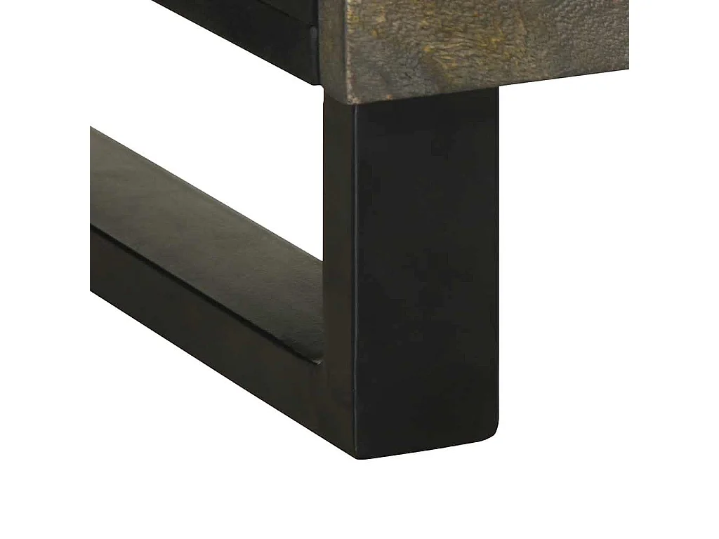 Table de chevet noir 50x33x62 cm bois de manguier solide