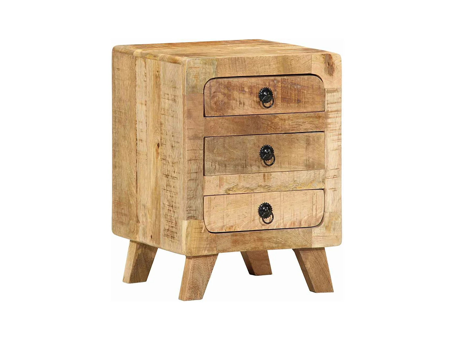 Table de chevet 37x32x50 cm bois de manguier massif brut