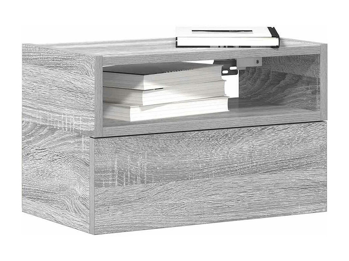 Wand-Nachttische 2 Stk. Grau Sonoma 45x26x28,5 cm