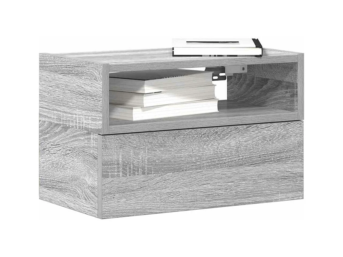 Tables de chevet murales 2 pcs sonoma gris 45x26x28,5 cm