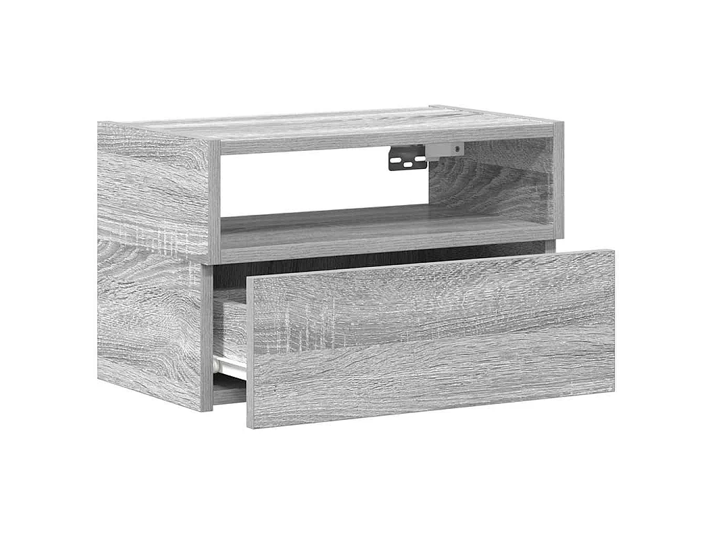 Nachtkastjes 2st wandgemonteerd 45x26x28,5cm grijs sonoma eiken