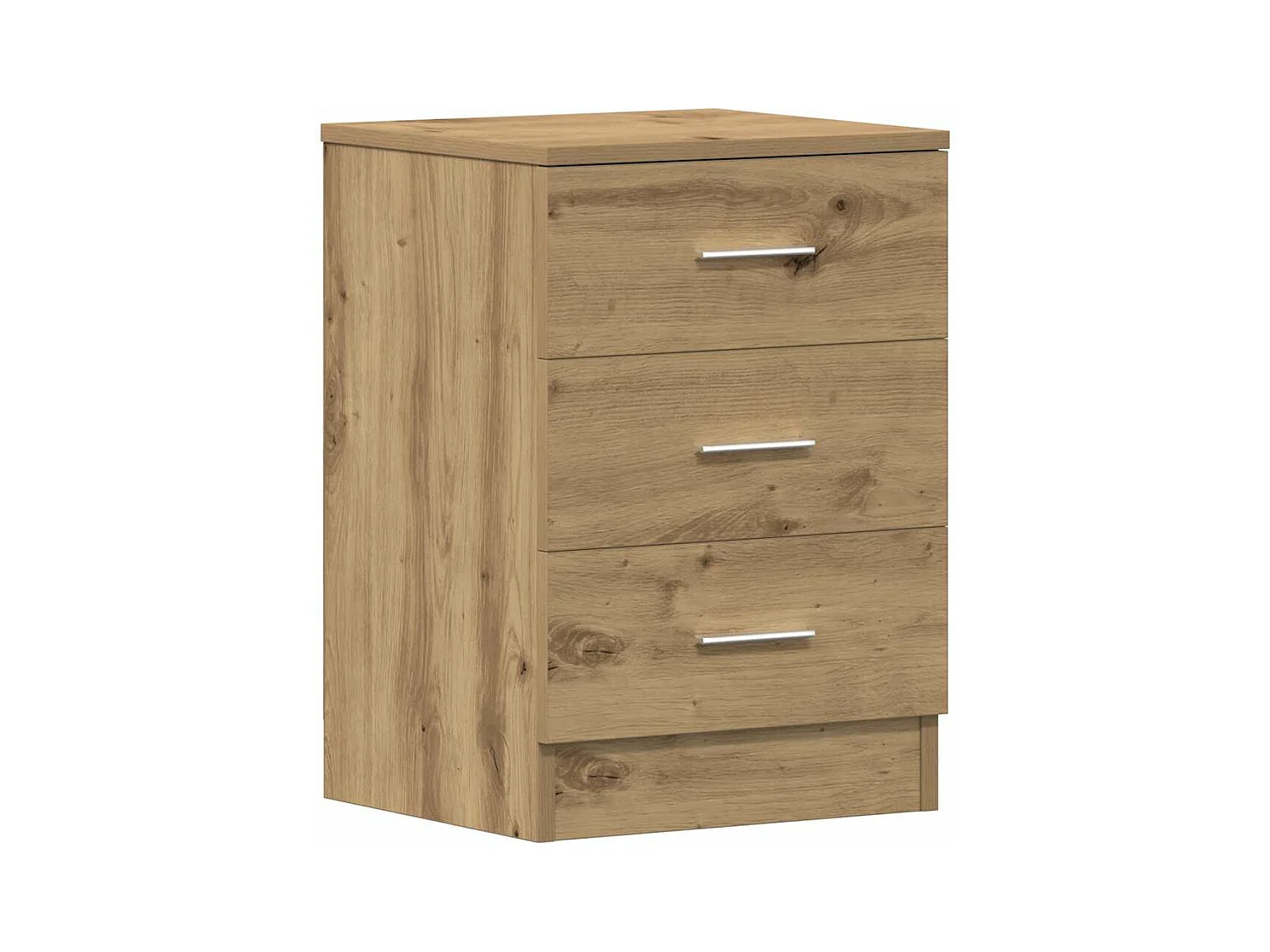 Table de chevet chêne artisanal 38x35x55 cm bois d’ingénierie