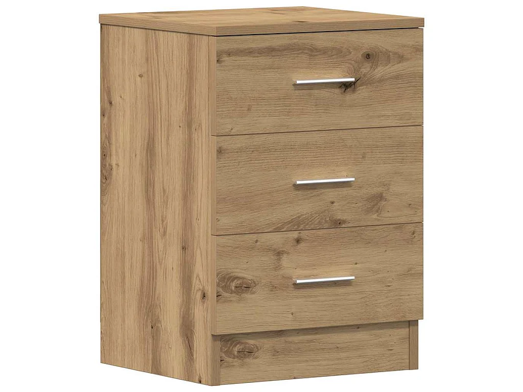 Table de chevet chêne artisanal 38x35x55 cm bois d’ingénierie