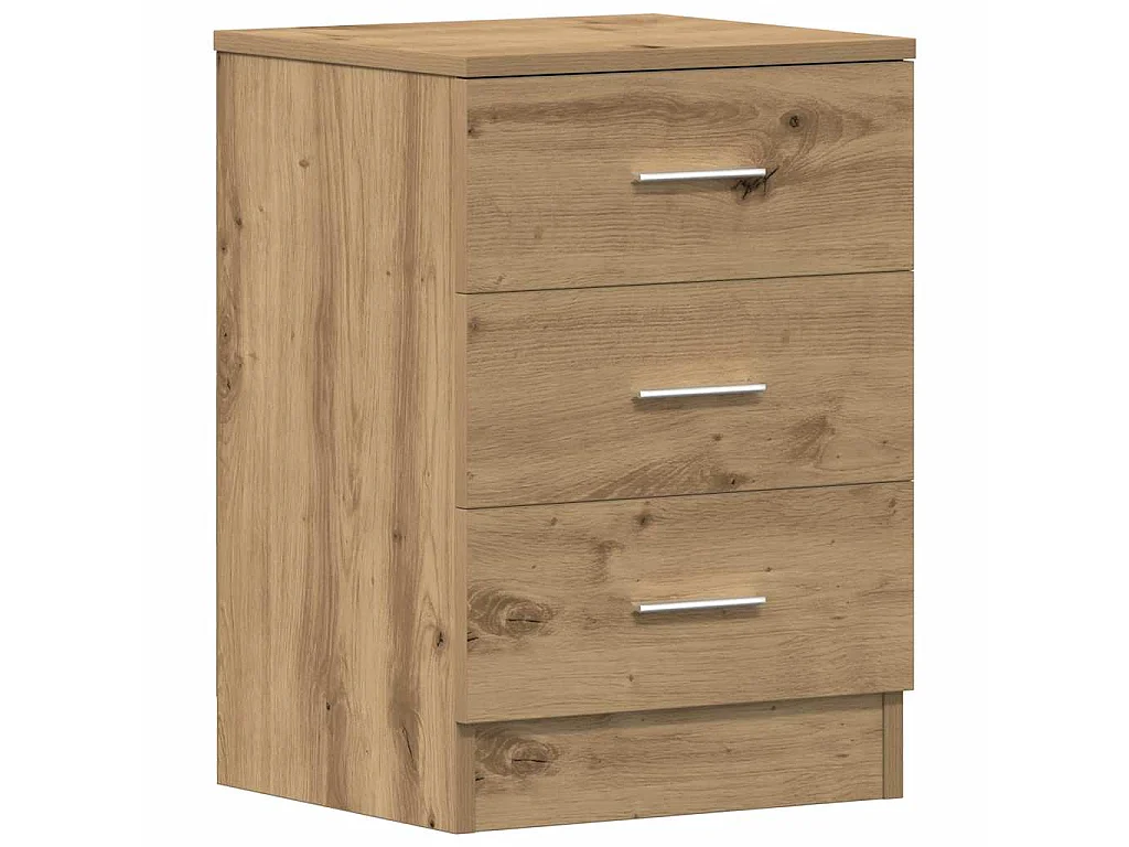 Table de chevet chêne artisanal 38x35x55 cm bois d’ingénierie