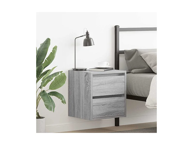 Wand-Nachttische 2 Stk. Grau Sonoma 38x34x40 cm