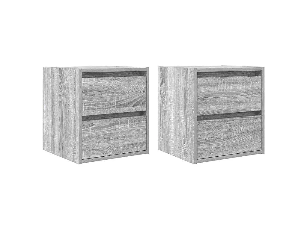 Tables de chevet murales 2 pcs sonoma gris 38x34x40 cm