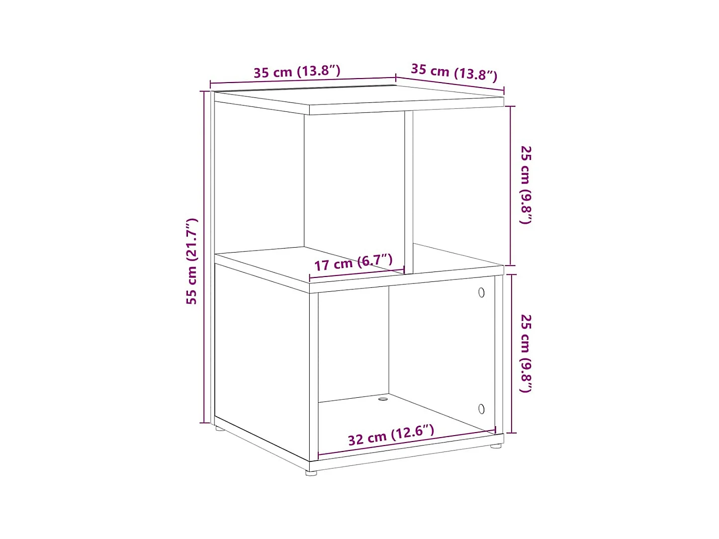 Tables de chevet 2 pcs chêne artisanal 35x35x55 cm