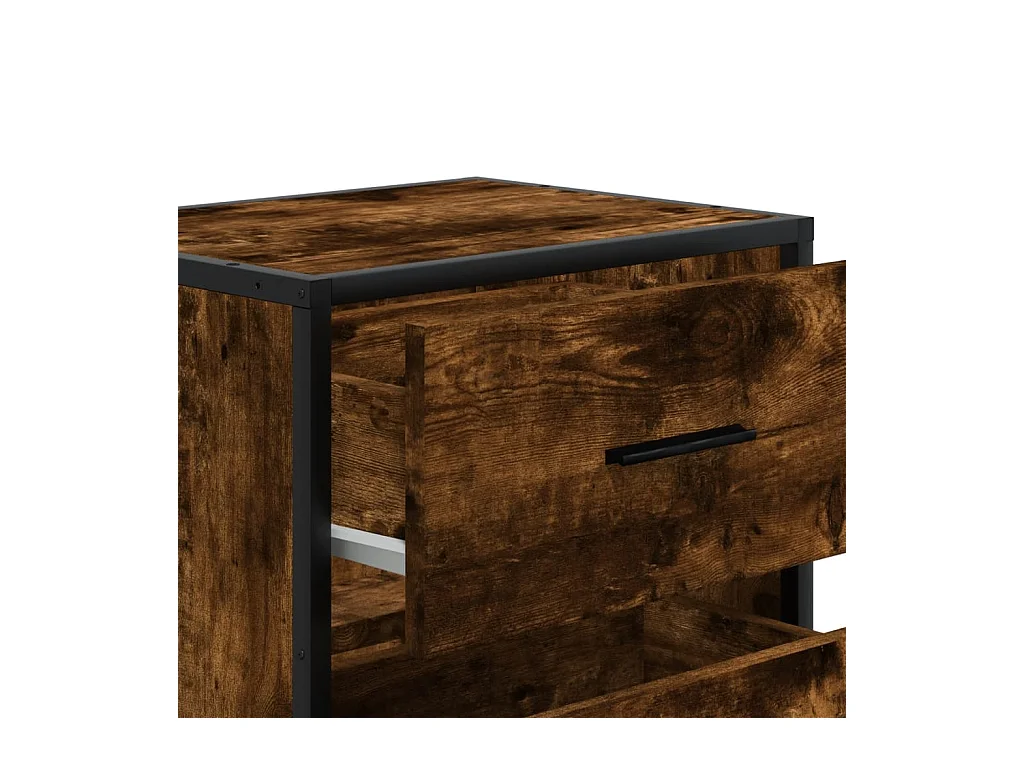 Table de chevet chêne fumé 40x31x50 cm bois d'ingénierie