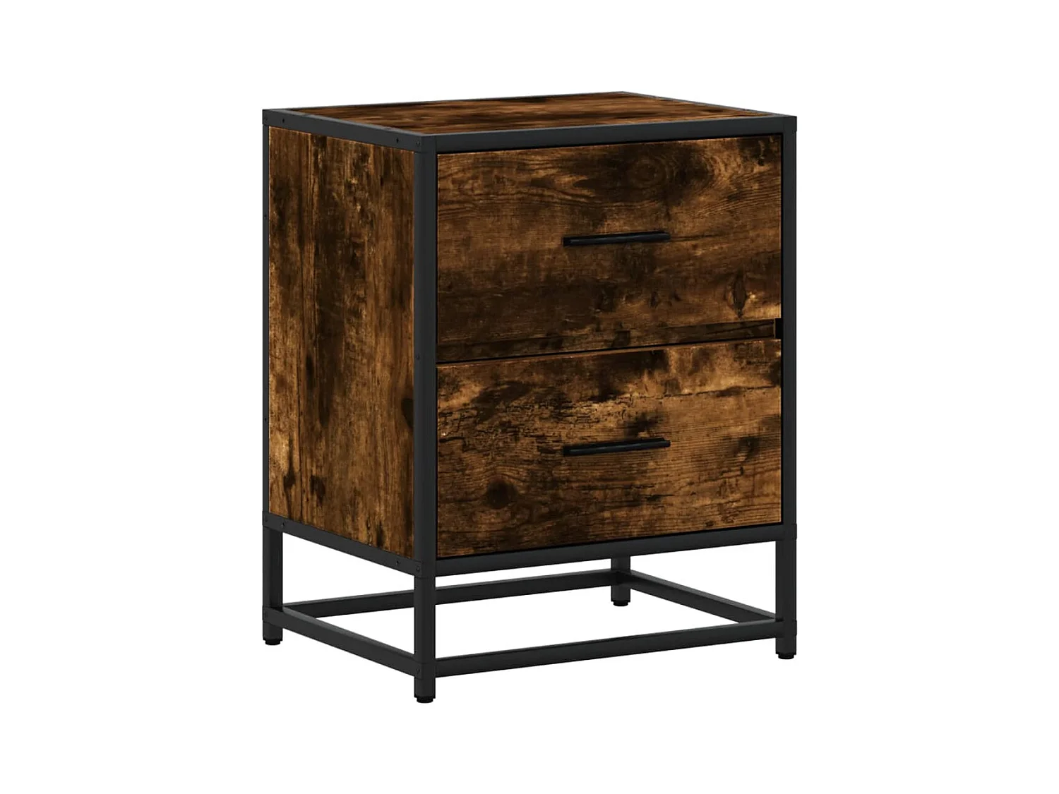 Table de chevet chêne fumé 40x31x50 cm bois d'ingénierie