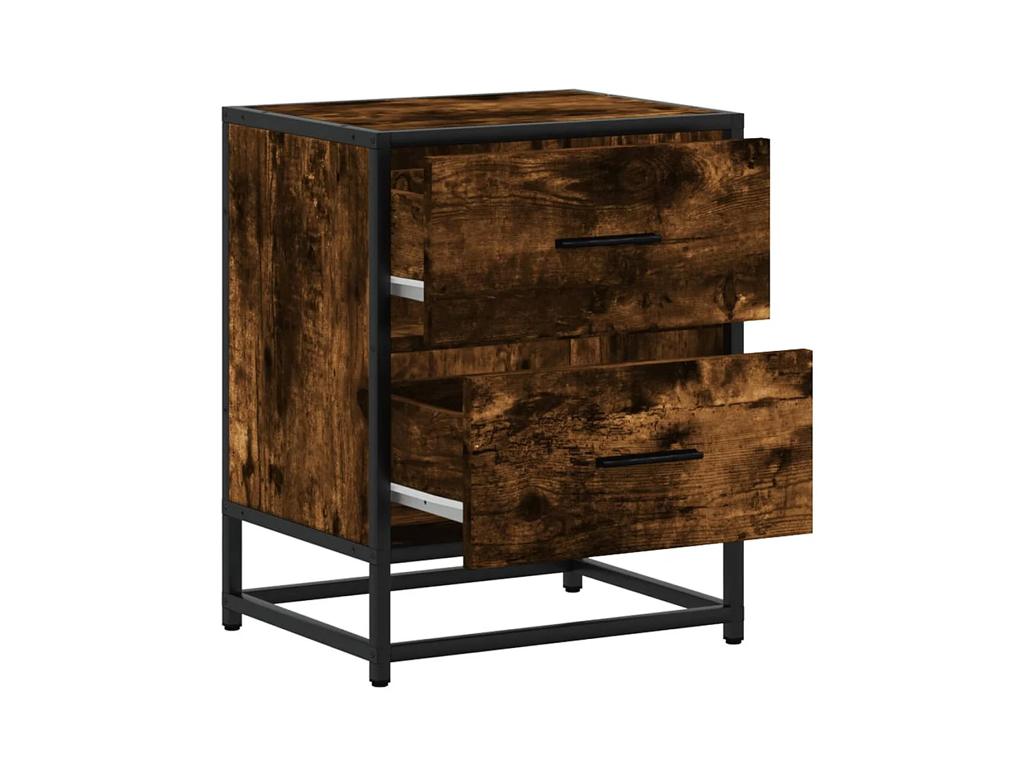 Table de chevet chêne fumé 40x31x50 cm bois d'ingénierie